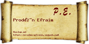 Prodán Efraim névjegykártya